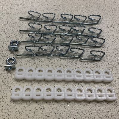 Campervan Curtain Track parts and accessories gliders hooks and end stops for micro curtain rails