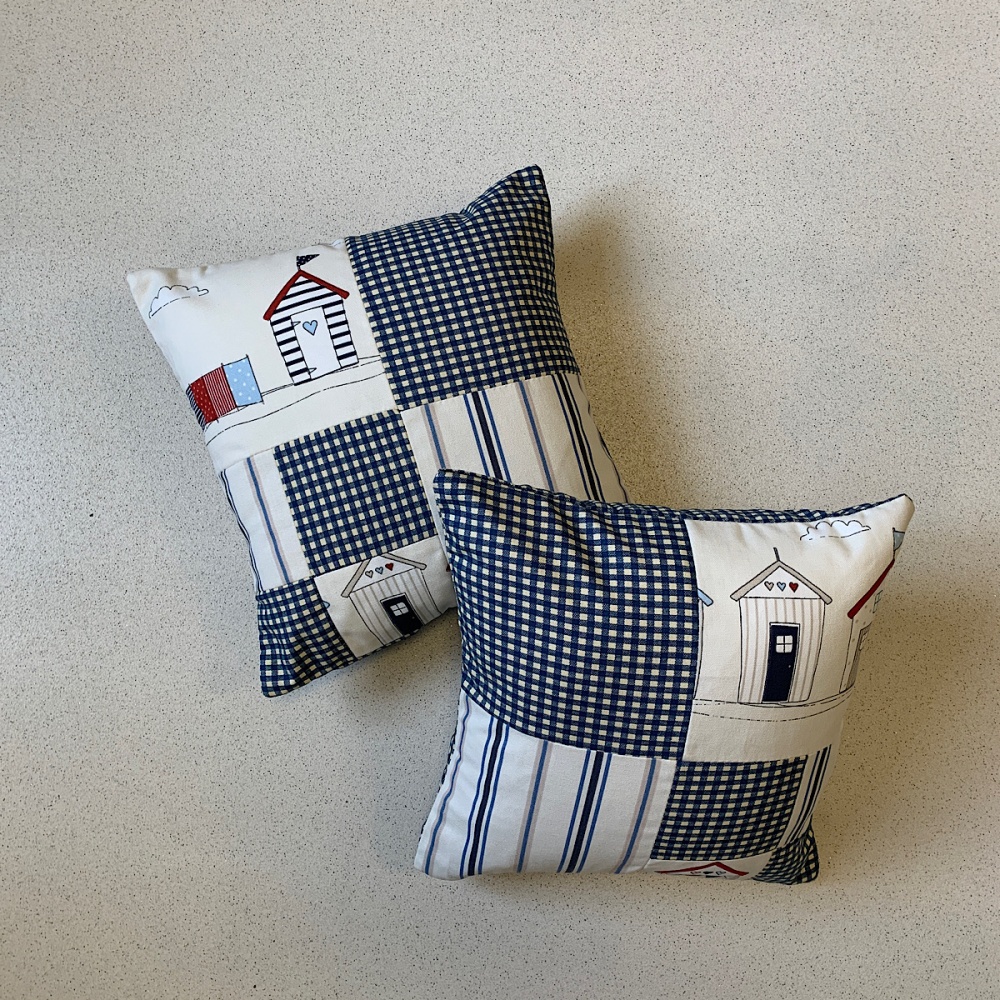 Beach Hut Cushions Navy & Red